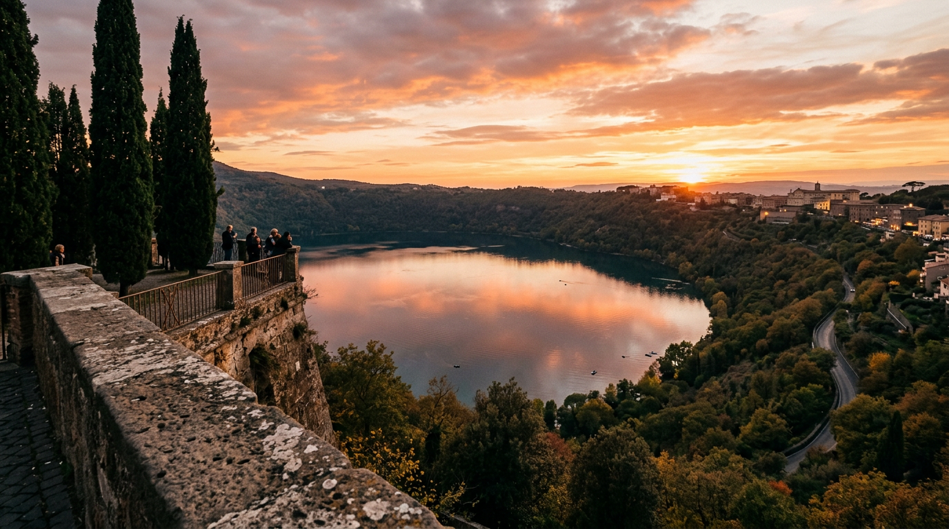 Vista dal belvedere al tramonto