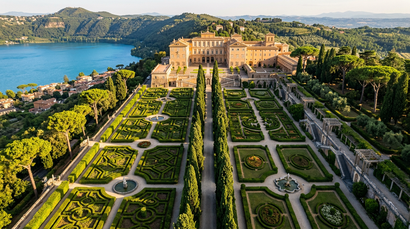 Vista aerea dei Giardini di Villa Barberini