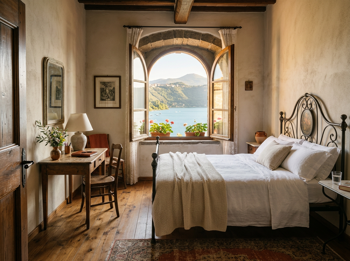 B&B Carpe Diem vista lago — camera con arco panoramico sul Lago Albano