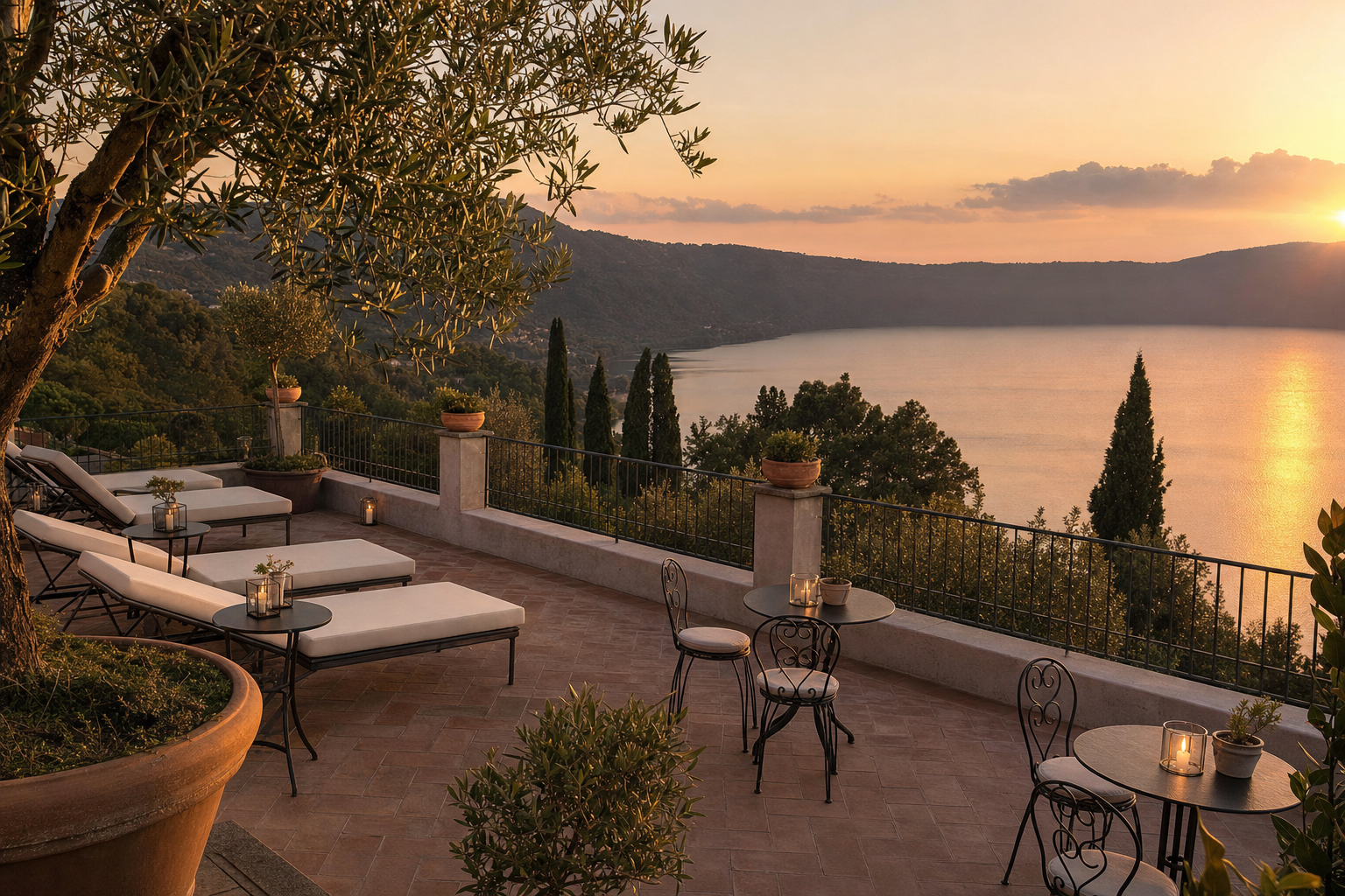 Hotel Castel Gandolfo 4★ — terrazza sui tetti con vista lago