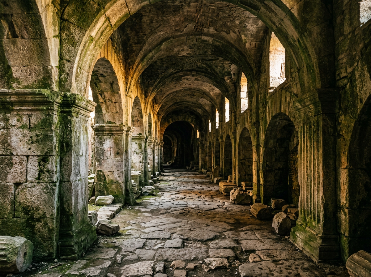 Rovine del criptoportico romano della villa di Domiziano